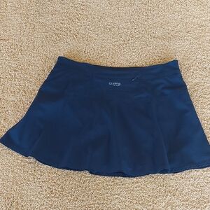 Chaps Deep Blue Skater / Tennis Skirt w/ Built-In Shorts. Side Zip & Back Pocket